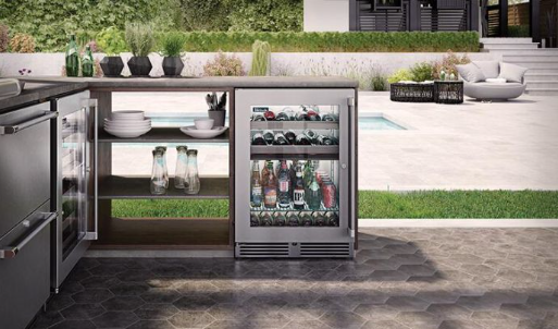 Perlick Signature Series 24-Inch Left-Hinge Outdoor Undercounter Dual Zone Refrigerator/Wine Reserve - Stainless Steel Glass Door - HP24CO-4-3L