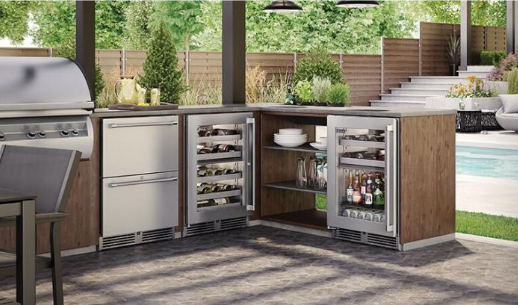 Perlick Signature Series 24-Inch Left-Hinge Outdoor Undercounter Dual Zone Refrigerator/Wine Reserve - Stainless Steel Glass Door - HP24CO-4-3L
