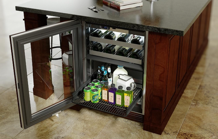 Perlick Signature Series 24-Inch Right-Hinge Outdoor Undercounter Dual Zone Refrigerator/Wine Reserve - Panel Ready Glass Door - HP24CO-4-4R