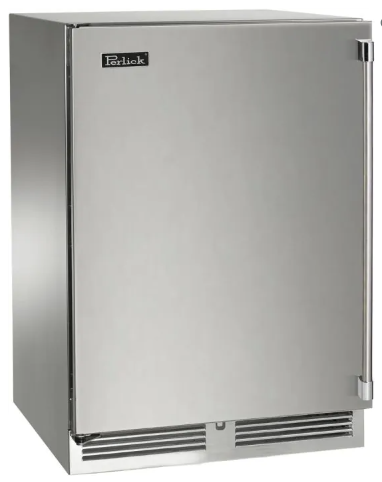 Perlick Signature Series 24-Inch Right-Hinge Outdoor Undercounter Beverage Center - Stainless Steel Solid Door - HP24BO-4-1R