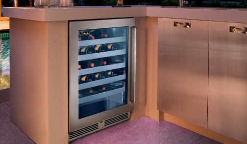 Perlick Signature Series 24-Inch Left-Hinge Outdoor Undercounter Single Zone Wine Reserve - Stainless Steel Solid Door - HP24WO-4-1L
