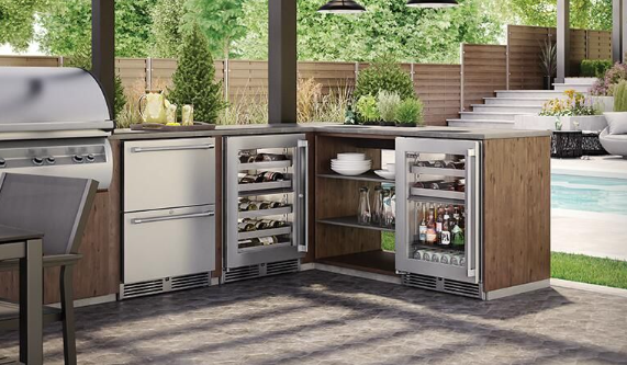 Perlick Signature Series 24-Inch Right-Hinge Outdoor Undercounter Dual Zone Wine Reserve - Stainless Steel Solid Door - HP24DO-4-1R
