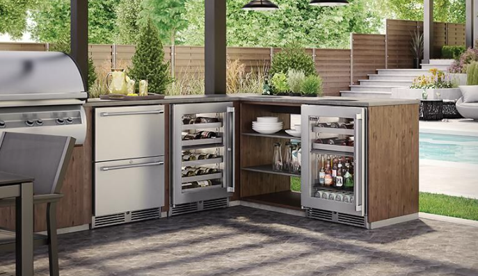 Perlick Signature Series 24-Inch Left-Hinge Outdoor Undercounter Dual Zone Wine Reserve - Stainless Steel Glass Door - HP24DO-4-3L