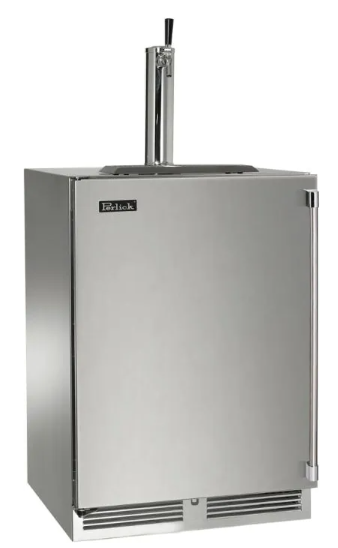 Perlick Signature Series 24-Inch Left-Hinge Outdoor Undercounter Single Tap Beer Dispenser - Stainless Steel - HP24TO-4-1L-1