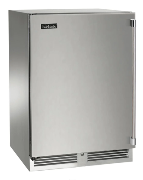 Perlick 24" Signature Series Outdoor Built-In Counter Depth Compact Freezer with 5.2 cu. ft. Capacity in Stainless Steel  - HP24FM-4-1L