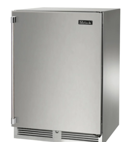 Perlick 24" Signature Series Outdoor Built-In Counter Depth Compact Freezer with 5.2 cu. ft. Capacity in Stainless Steel - HP24FM-4-1R