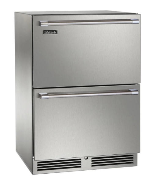 Perlick 24-Inch Signature Series Outdoor Built-In Drawer Counter Depth Compact Freezer with 5 cu. ft. Capacity in Stainless Steel - HP24FM-4-5