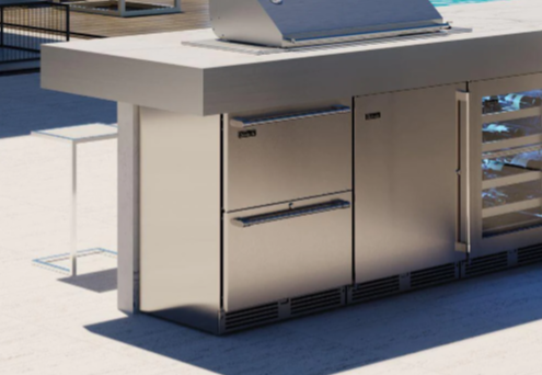 Perlick 24-Inch Signature Series Outdoor Built-In Drawer Counter Depth Compact Freezer with 5 cu. ft. Capacity in Stainless Steel - HP24FM-4-5