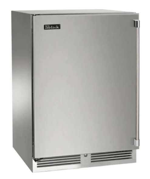 Perlick 24" Signature Series Outdoor Built-In Counter Depth Compact Refrigerator with 5.2 cu. ft. Capacity in Stainless Steel - HP24RM-4-1R