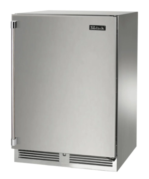 Perlick 24" Signature Series Outdoor Built-In Counter Depth Compact Refrigerator with 5.2 cu. ft. Capacity in Stainless Steel - HP24RM-4-1R