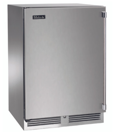 Perlick 24" Signature Series Outdoor Marine Grade Dual Zone Refrigerator/Wine Reserve with Stainless Steel Solid Door - HP24CM-4-1R