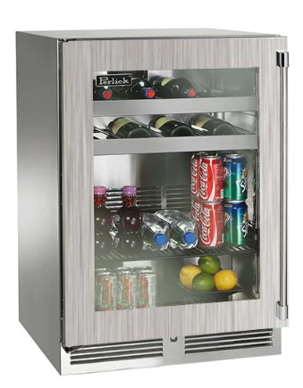 Perlick 24" Signature Series Outdoor Built-In Beverage Center with 5.2 cu. ft. Capacity in Stainless Steel - HP24BM-4-1R