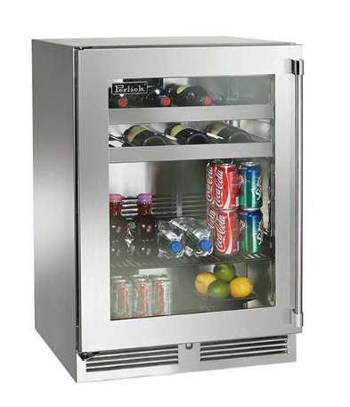 Perlick 24" Signature Series Outdoor Built-In Beverage Center with 5.2 cu. ft. Capacity in Stainless Steel - HP24BM-4-1R