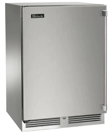 Perlick 24" Signature Series Built-In Wine Cooler with 45 Bottle Capacity Single Zone with Solid Door in Stainless Steel - HP24WM-4-1R