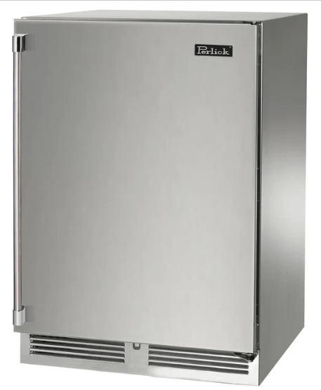 Perlick 24" Signature Series Built-In Wine Cooler with 45 Bottle Capacity Single Zone with Solid Door in Stainless Steel - HP24WM-4-1R