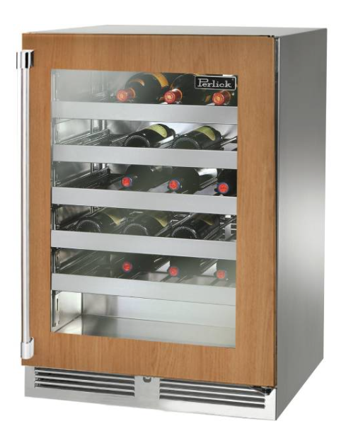 24" Perlick Marine Signature Series Wine Reserve Solid Panel Ready Door - HP24WM-4-2R