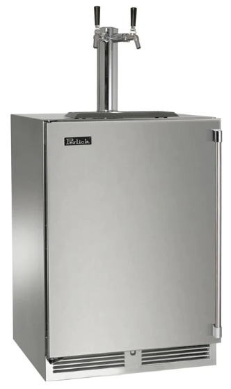 Perlick 24 Signature Series Stainless Steel " Right Hinge Beer Dispenser - HP24TM-4-1R-2
