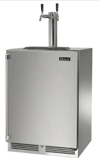 Perlick 24 Signature Series Stainless Steel " Right Hinge Beer Dispenser - HP24TM-4-1R-2