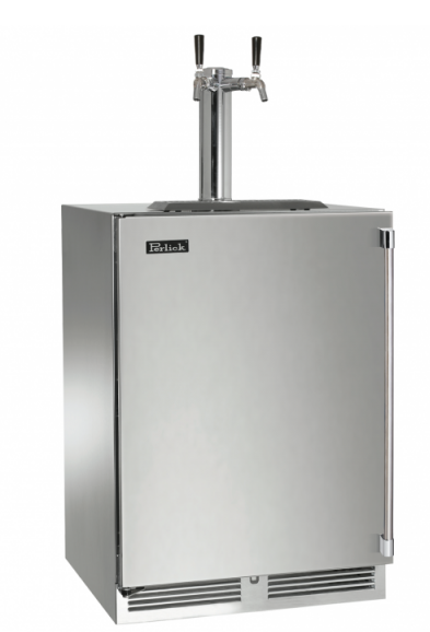 Perlick 24" Signature Series Marine Beer Dispenser with 5.2 cu. ft. Capacity Dual Tap in Panel Ready - HP24TM-4-2L-2