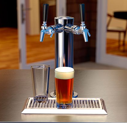 Perlick 24" Signature Series Marine Beer Dispenser with 5.2 cu. ft. Capacity Dual Tap in Panel Ready - HP24TM-4-2L-2