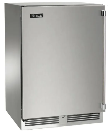 Perlick Signature Series 24-Inch Right-Hinge Outdoor Undercounter Refrigerator - Stainless Steel Solid Door - HH24RO-4-1R