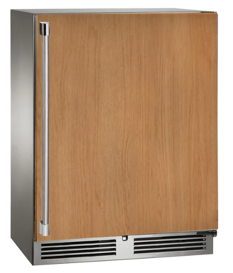 Perlick 18" Deep Signature Series Sottile Outdoor Refrigerator - Solid Wood Overlay Door - Left Hinge - HH24RO-4-2L