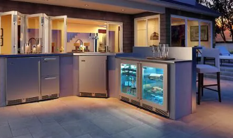 Perlick Shallow Depth Signature Series Sottile Outdoor Refrigerator - Stainless Steel Glass Door - Right Hinge - HH24RO-4-3R