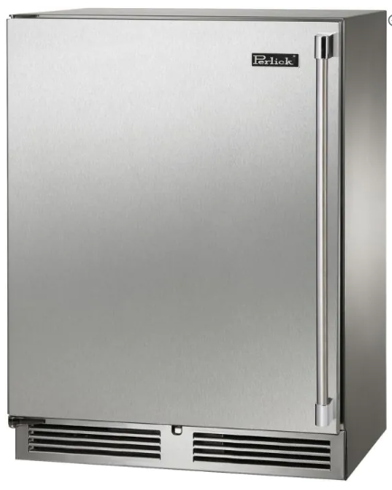 Perlick 18" Depth Signature Series Sottile Outdoor Beverage Center - Solid Stainless Steel Door - Left Hinge - HH24BO-4-1L