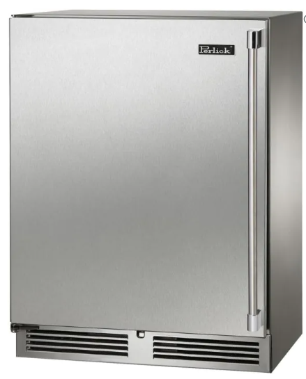 Perlick Shallow Depth Signature Series Sottile Outdoor Beverage Center - Solid Stainless Steel Door - Right Hinge - HH24BO-4-1R