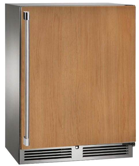 Perlick Signature Series Shallow Depth 18″ Depth Outdoor Beverage Center with fully integrated panel-ready solid door, hinge right - HH24BO-4-2R