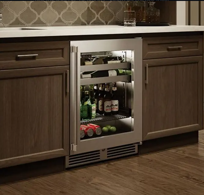 Perlick Shallow Depth Signature Series Sottile Outdoor Beverage Center - Stainless Steel Glass Door - Right Hinge - HH24BO-4-3R