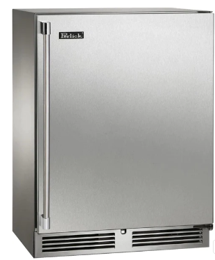 Perlick Signature Series Shallow Depth 18" Depth Outdoor Wine Reserver with Stainless Steel Solid Door, Hinge Right - HH24WO-4-1R