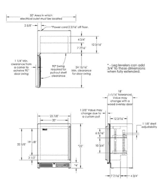 Perlick Signature Series Shallow Depth 18" Depth Outdoor Wine Reserve With Fully Integrated Panel-ready Solid Door, Hinge Left - HH24WO-4-2L