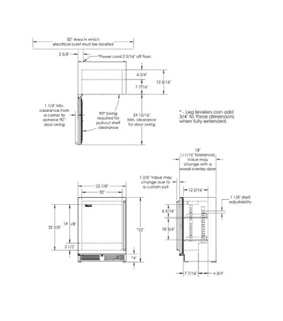 Perlick Signature Series Shallow Depth 18" Depth Outdoor Wine Reserve With Stainless Steel Glass Door, Hinge Left - HH24WO-4-3L