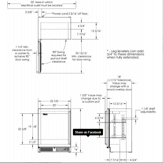 Perlick Signature Series Shallow Depth 18″ Depth Outdoor Wine Reserve with stainless steel glass door, hinge right - HH24WO-4-3R