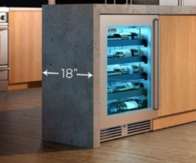 Perlick Signature Series Shallow Depth 18" Depth Outdoor Wine Reserve With Fully With Fully Integrated Panel-ready Glass Door, Hinge Left - HH24WO-4-4L