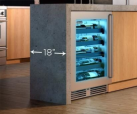 Perlick Signature Series Shallow Depth 18" Depth Outdoor Wine Reserve With Fully With Fully Integrated Panel-ready Glass Door, Hinge Right  - HH24WO-4-4R