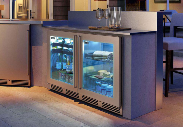 Perlick Signature Series Stainless Steel 18"  Shallow Depth Refrigerator, Hinged Left - HH24RM-4-3L