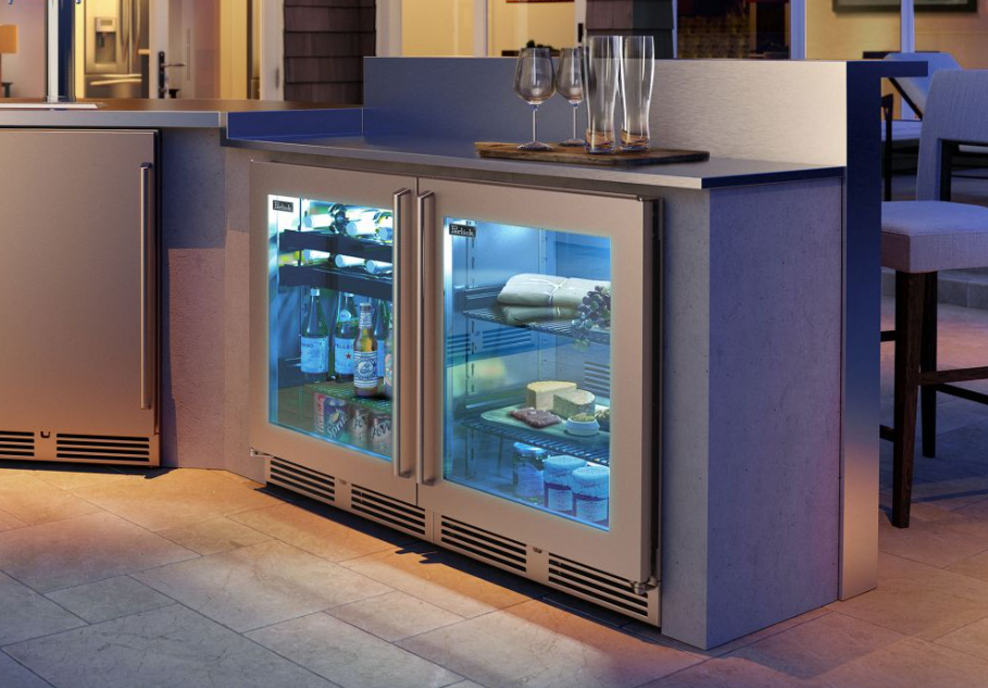 Perlick Signature Series Stainless Steel 18"  Shallow Depth Refrigerator, Hinged right - HH24RM-4-3R