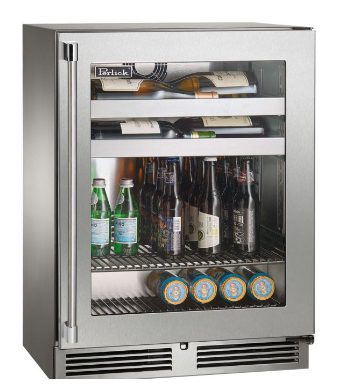 Perlick Signature Series 18" Beverage Center, Stainless Steel Solid Door, Hinged Left - HH24BM-4-1L
