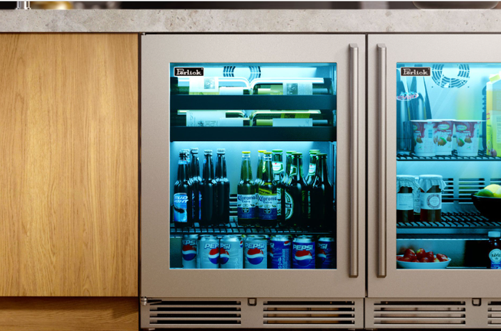Perlick Signature Series 18" Beverage Center, Stainless Steel Solid Door, Hinged Left - HH24BM-4-1L