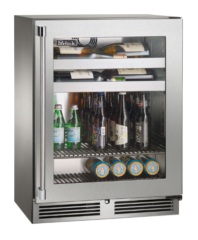 Perlick Signature Series 18"Beverage Center, Stainless Steel Solid Door, Hinged Right - HH24BM-4-1R
