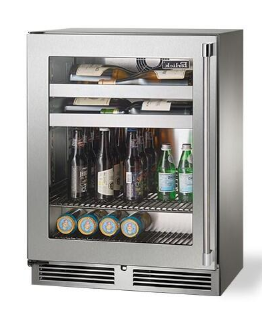 Perlick Signature Series 18"Beverage Center, Stainless Steel Glass Door, Hinged Left - HH24BM-4-3L