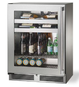 Perlick Signature Series 18"Beverage Center, Stainless Steel Glass Door, Hinged Right - HH24BM-4-3R