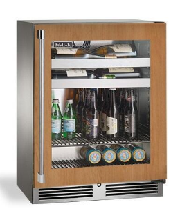 Perlick Signature Series 18"Beverage Center, Panel Ready Glass Door, Hinged Right - HH24BM-4-4R