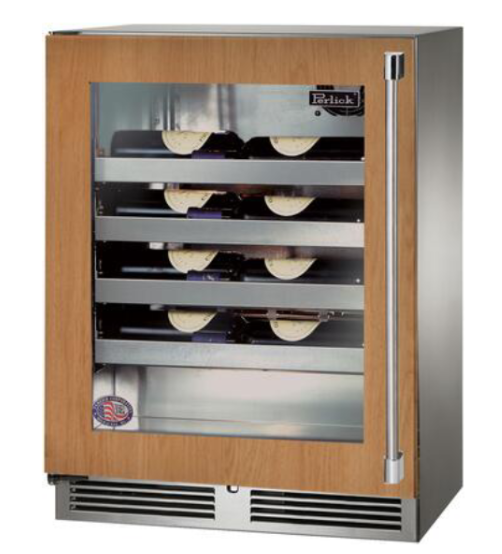 Perlick Signature Series 18" Wine Reserve, Panel Ready Solid Door, Hinged Left - HH24WM-4-2L