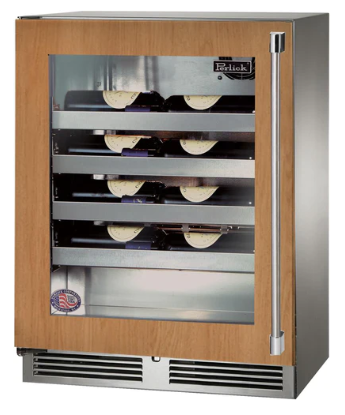 Perlick Signature Series 18" Wine Reserve, Panel Ready Glass Door, Hinged Left - HH24WM-4-4L