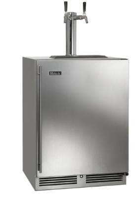 Perlick 24" Beer Dispenser, Two Tap, Stainless Steel Solid Door, Hinged Right - HC24TO-4-1R-2