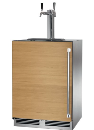 Perlick C-Series 24" Custom Panel Left-Hinge Double Faucet Outdoor Beverage Dispenser - HC24TO-4-2L-2