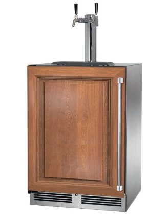 Perlick C-Series 24" Custom Panel Left-Hinge Double Faucet Outdoor Beverage Dispenser - HC24TO-4-2L-2